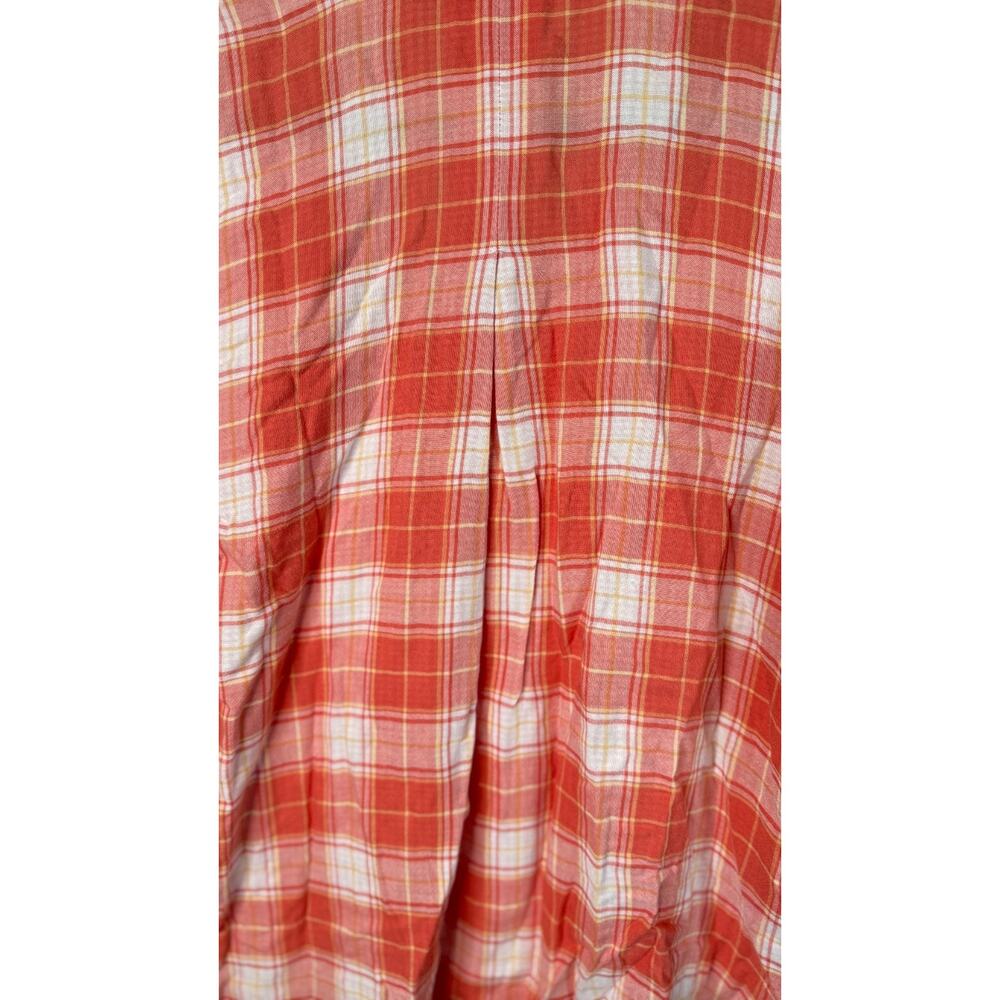 Hester & Orchard Coral Plaid Long Sleeve Shirt, Size XL - Picture 7 of 7